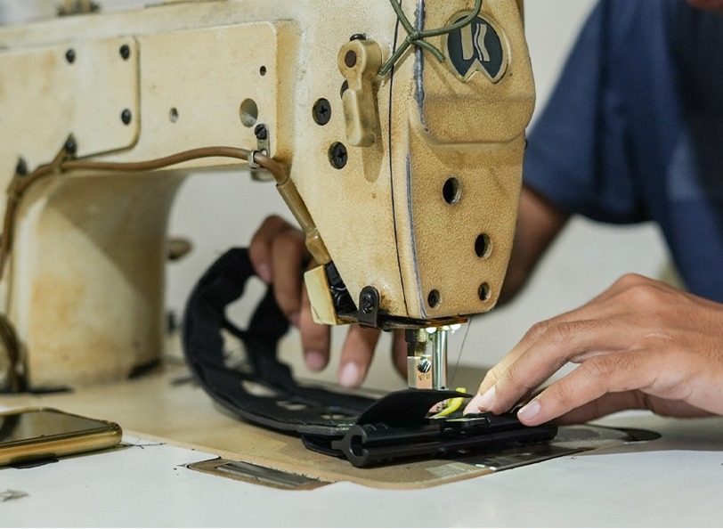 Precision sewing on tactical gear